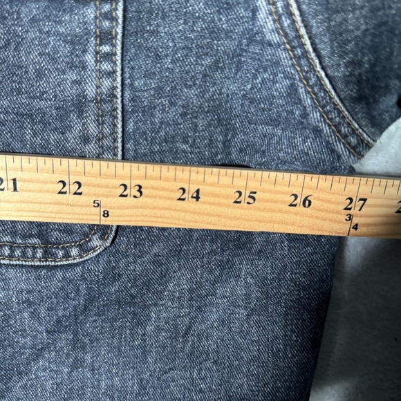 Vintage Gap Denim Coat Mens Large Gray Wool Lined Chore Barn Plaid Relaxed - Picture 7 of 10